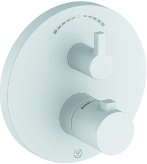 Смеситель для ванны и душа Kludi Nova Fonte Puristic 208305315 с термостатом белый матовый